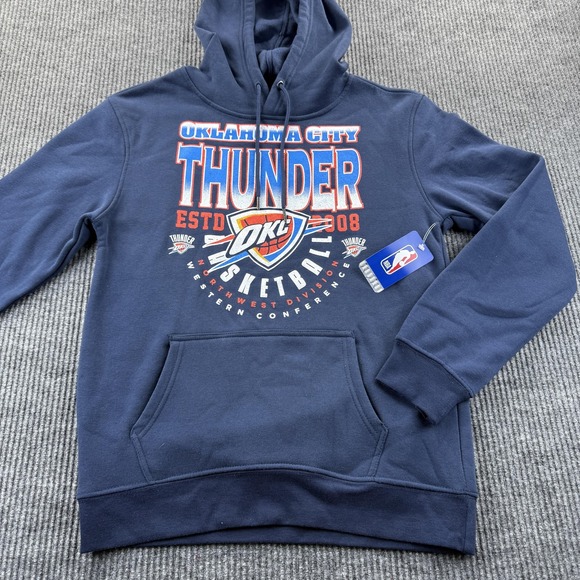 Oklahoma City Thunder Hoodie Mens Small Navy NBA Basketball Fleece Sweatshirt - Picture 2 of 7